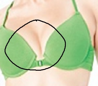 Small breasts with cleavage